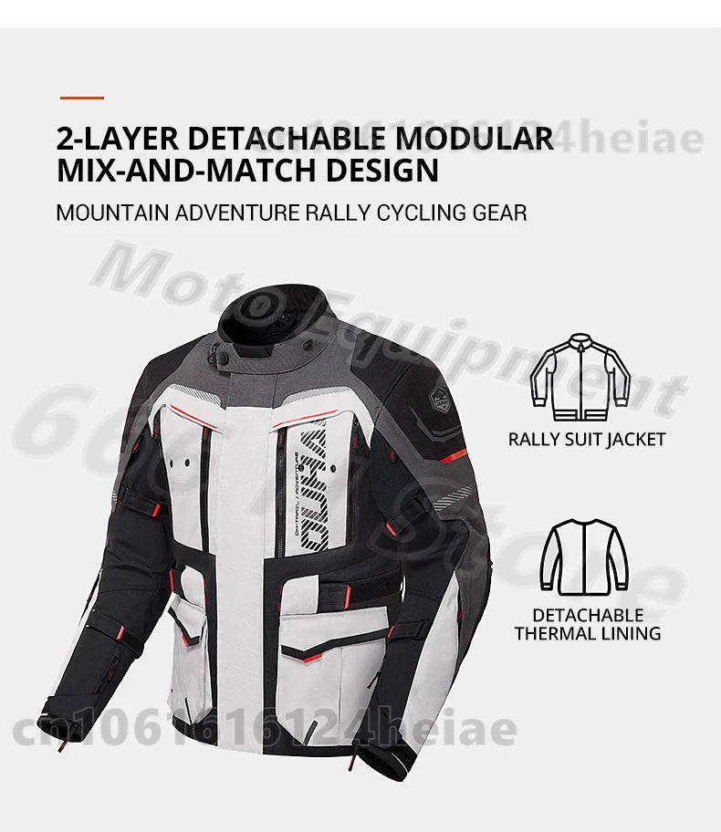 Waterproof Motorcycle Jacket and Pants Suit with CE Level Fall Protection Motocross Riding Gear for All Weather Conditions