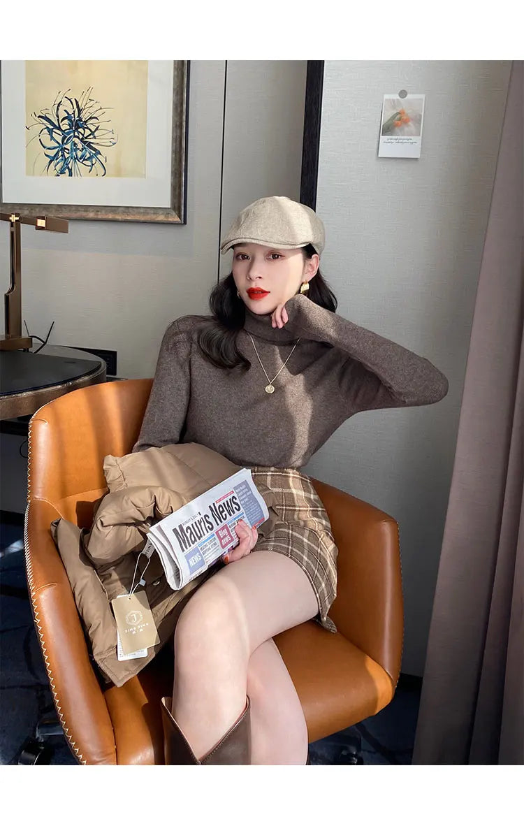 2026 Autumn Winter Basic Slim Soft Solid Color Turtleneck Sweater Women Pullover Casual Long Sleeve Chic Bottom Knitted Jumper