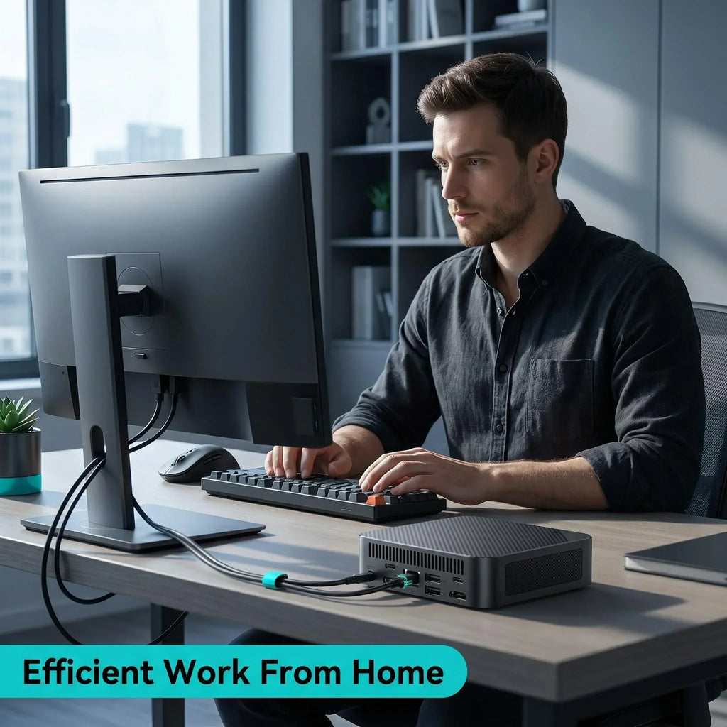 Intel i9 10980HK Mini Desktop Computer 16GB DDR4 512GB NVMe SSD Triple 4K WiFi6 BT5.2 Silent Cooling Office Home Pro Max Unit