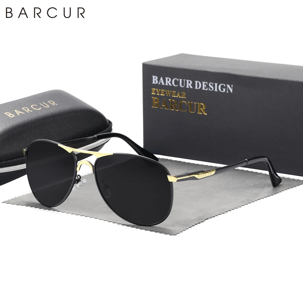 BARCUR Brand Design Sunglasses High Quality Men Polarized Sun Glasses Driving Mens Sun Glasses UV400