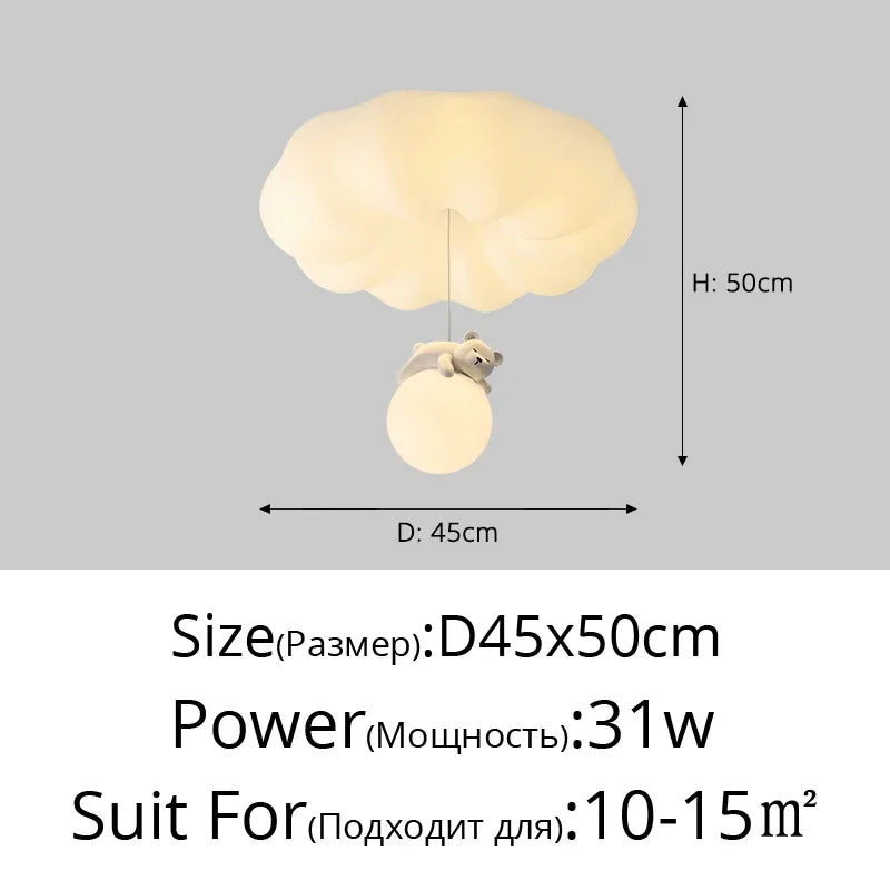 Modern Bear Cream Ceiling Lights Modern Lighting Creative Simple Lamps Living Room Bedroom Lustres Luminaria Decoration Lamparas