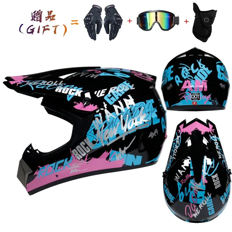 Send 3 pieces  motorcycle helmet children off-road helmet bike downhill AM DH cross helmet capacete motocross casco capacitance