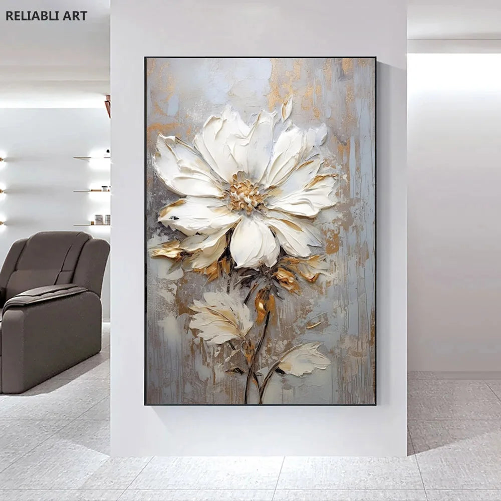 Modern Light Luxury Living Room Decor, Abstract Flower Art Posters,Home Decoration, Prints Canvas Wall Picture,Unframed