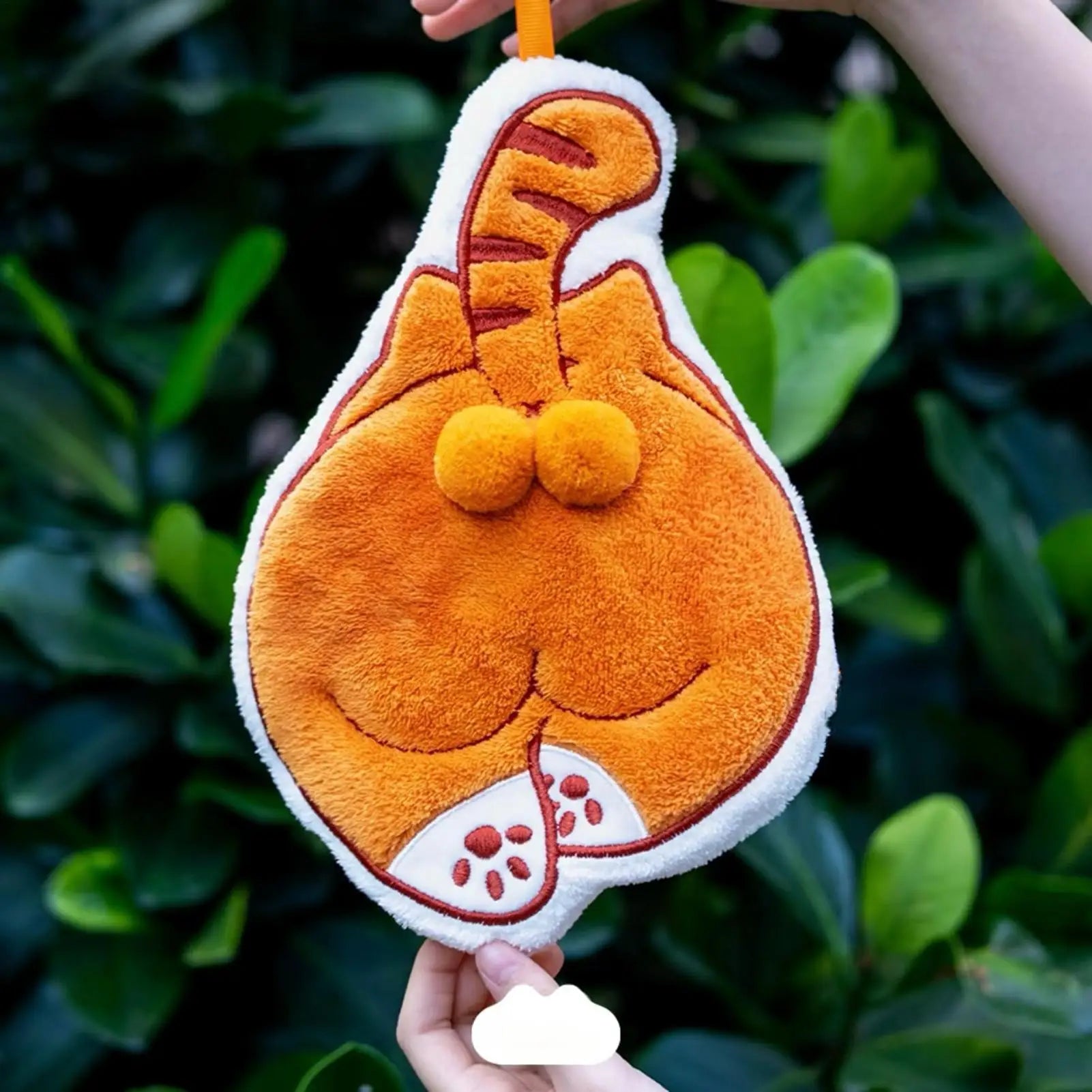 Hand Towels  Cute Cat Hanging Towel Kitchen Hand Towel Bathroom Soft Absorbent Handkerchief Wipe Towel Cartoon Kids Towels