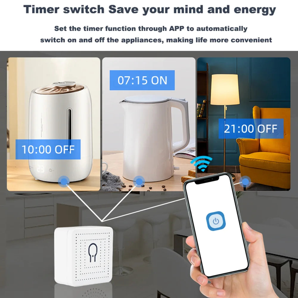 QIACHIP 2.4G 86 Type Wireless Wall Panel Transmitter And WiFi Smart Switch Receiver For AC 110V 220V Light Control Voice Control