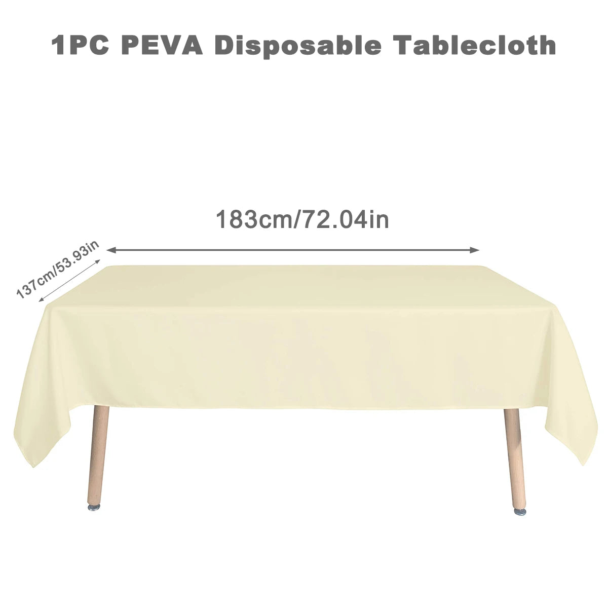 Round Tablecloth White Plastic No Stitch Fabric Elegant Solid Table Cloth for Christmas Birthday Wedding Party Hotel Decoration