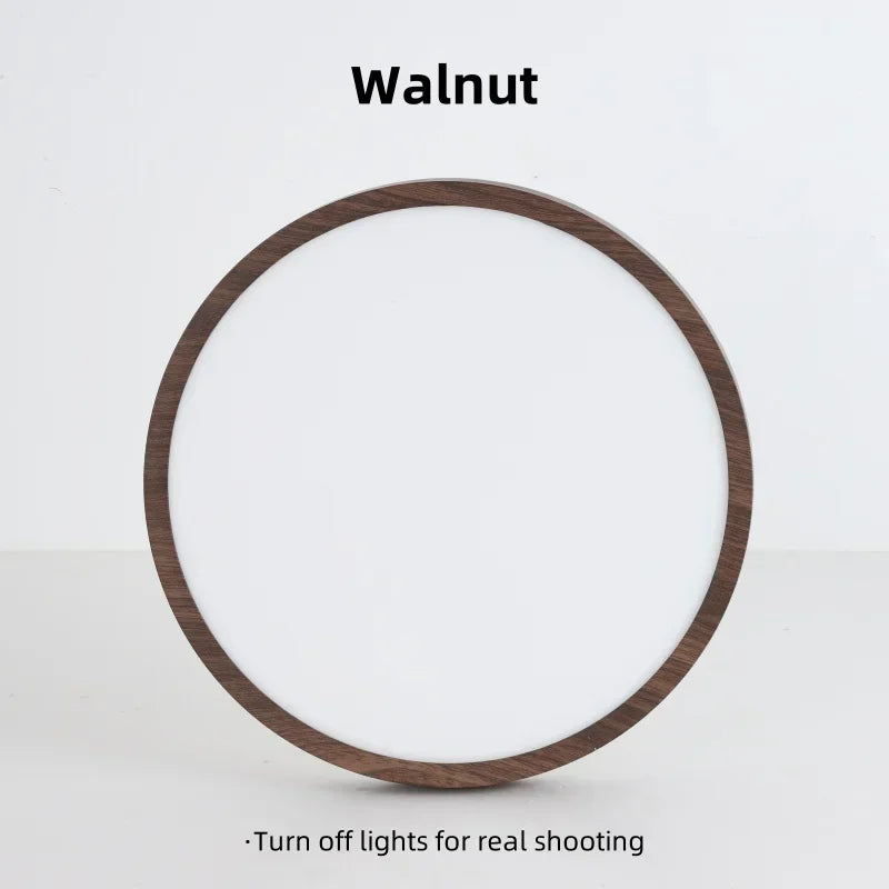Modern Wood Grain LED Ceiling Light Ultra-Thin Walnut Wood Ceiling Lamp Bedroom Bathroom Living Room Kitchen Home Decor Lighting