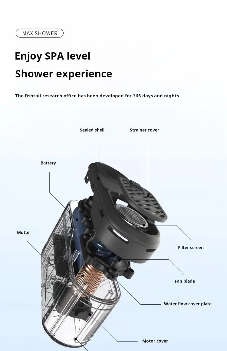 Flextail Max Shower lightweight 620g Outdoor Travel Camping Portable Shower IPX7 waterproof drop-proof Wireless Electric Shower