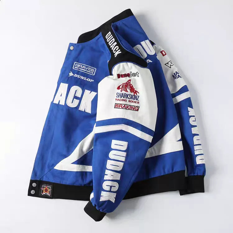 New street leisure sports motorcycle riding off-road heavy-duty jacket, trendy sports embroidery baseball uniform