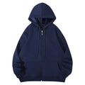 Women Oversized Zip Up Hoodie Solid Black Loose Full Zipper Hooded Sweatshirt Casual Pocket Streetwear Soft Thick Hooded Jacket