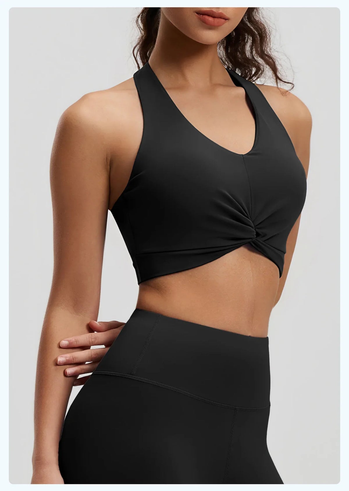 2026 NEW Women's High Elastic Breathable Yoga Vest Neck Back Sports Underwear Double-Sided Brocade with Detachable Chest Pad