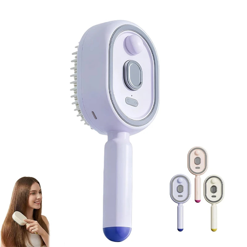 Electric Steam Hair Brush Comb&Mist Function Simultaneously Stronger Ion Technology Less Breakage No Residue for Beautiful Hair