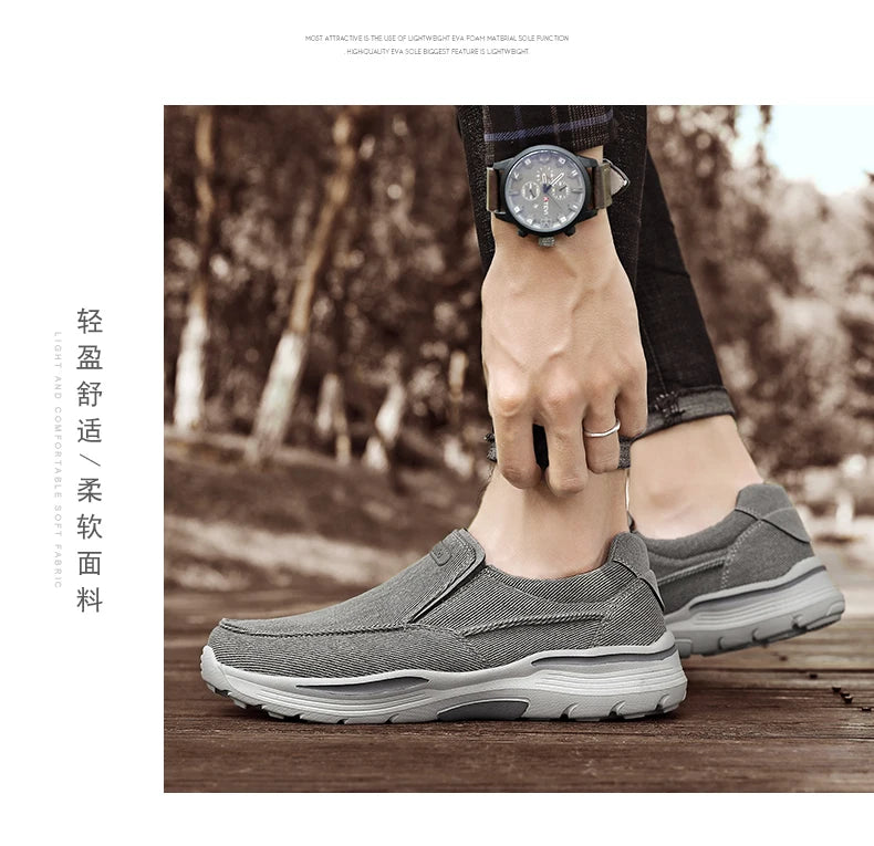 Men's Casual Shoes Canvas Breathable Loafers Men 2025 New Male Comfortable Outdoor Walking Shoes Classic Loafers Men Sneakers