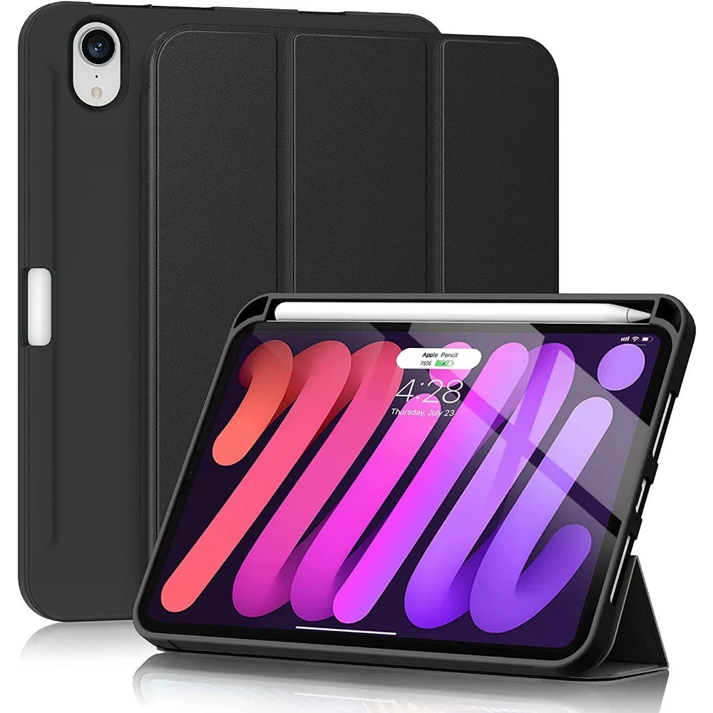 Smart Case For iPad Mini 7 2024 A17 pro 8.3"Mini 6 2021 8.4 A2567 6th Generation Pencil Holder Case iPad Mini 7th 6th Generation