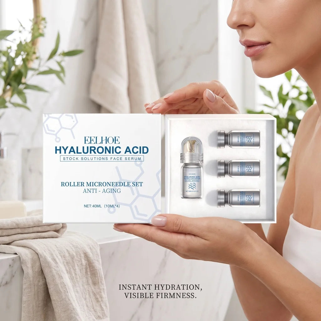 Niacinamide Dissolvable Microneedle Kit Hyaluronic Acid Essence Deep Hydration Nourish Refine Smooth Renew Facial Skin