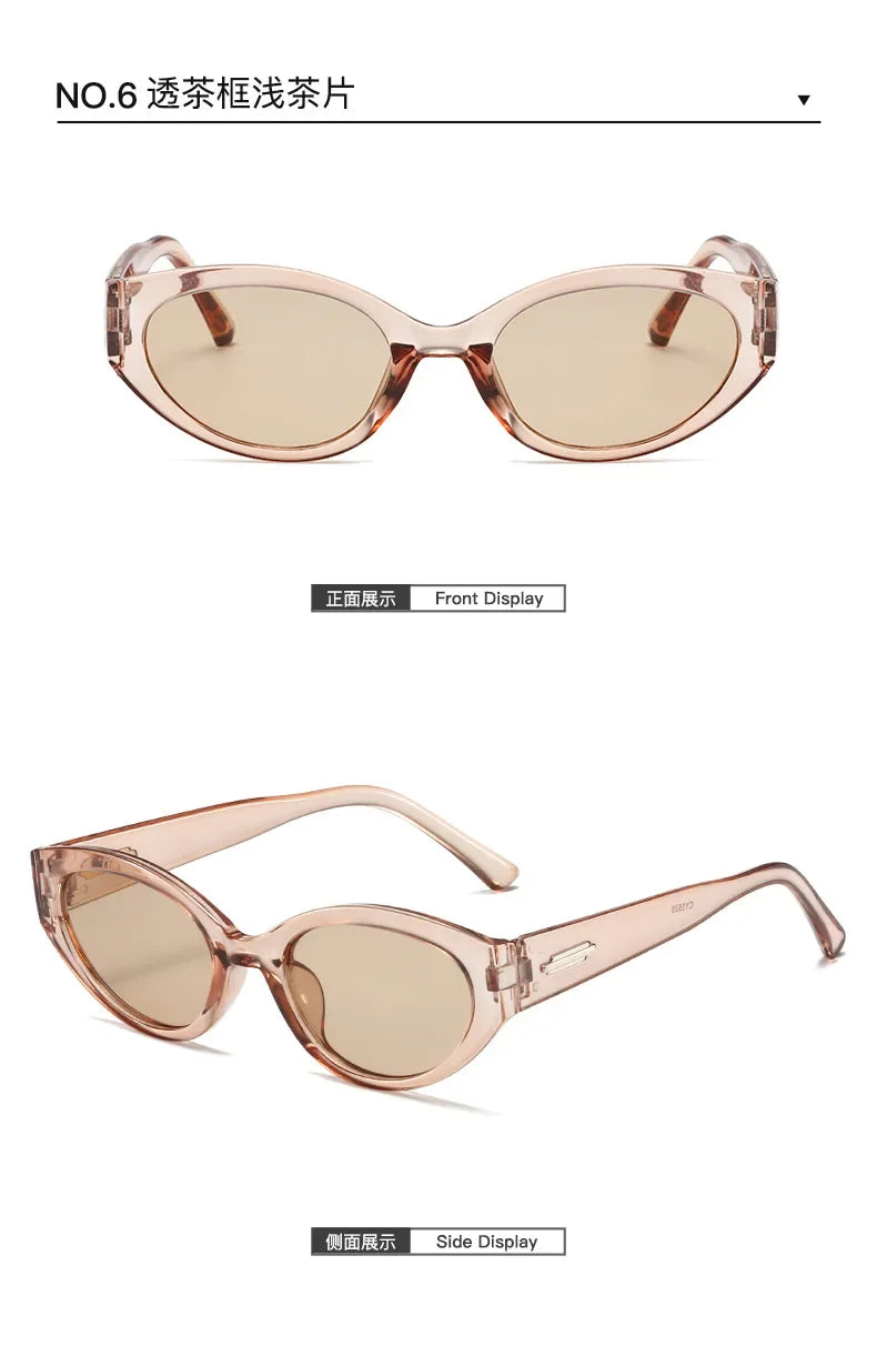 Small Oval Beautiful Sunglasses Women Men Brand Designer Fashion Sun Glasses Female Male Cool Punk Mirror Oculos De Sol
