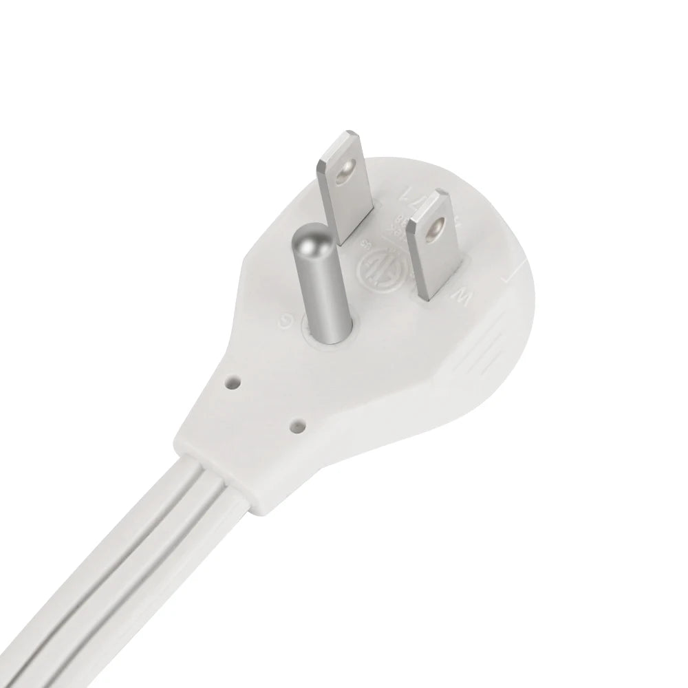 3 FT Extension Cord Power Strip with 3 AC Outlet 3 Prong Plug Extender, Cover Plate, Wire Splitter 16AWG, Standard Grounding, UL