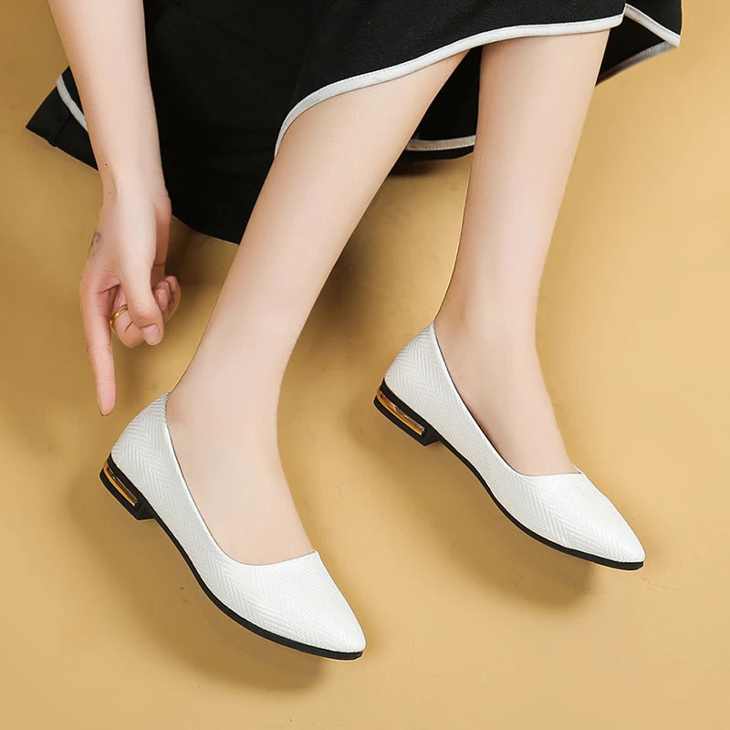 Spring/Autumn Comfortable Casual Elegant Sneakers Fashion New Pointed Toe Light Mouth Sexy Non-Slip Flat Work Shoes for Women