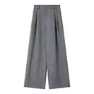 VIMLY Office Two-Piece Set Women 2026 Summer New Fashion Ruffle Hem Cropped Sleeveless Vest Wide Leg Pants Casual Outfit A6153