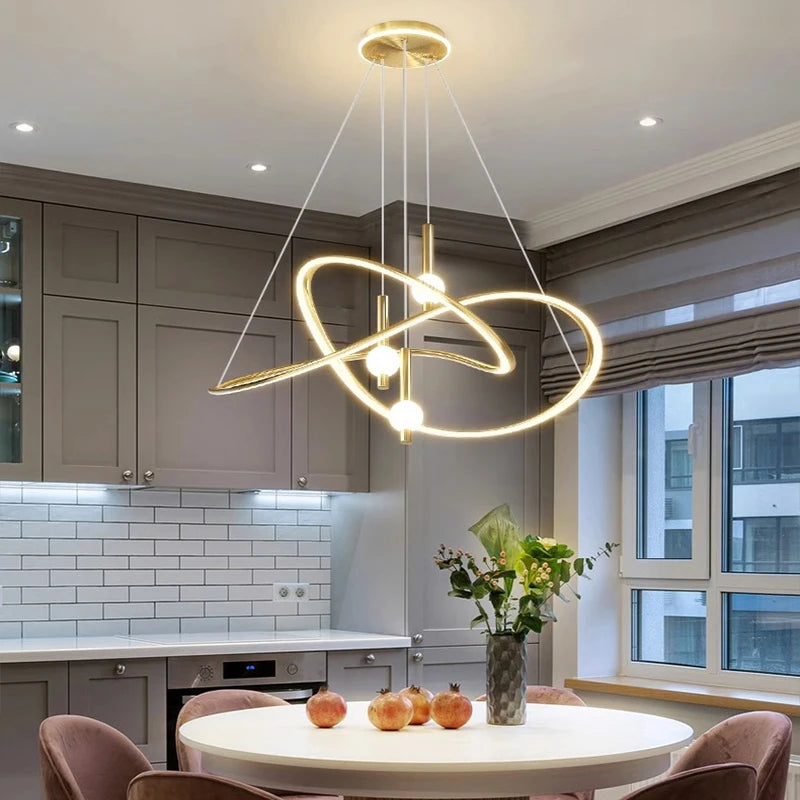 Modern Home Decor LED Pendant Light For Living Room Dining Room Indoor Lighting Dimmable With Remote Control