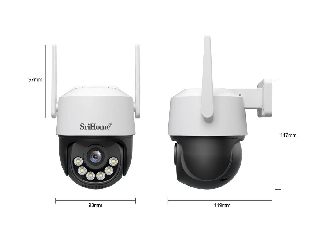 8MP 4K IP Camera 2.4G&5G WIFI Crying Detection PTZ Camera Smart Home Outdoor Camera Surveillance Monitor Srihome Wireless Camera