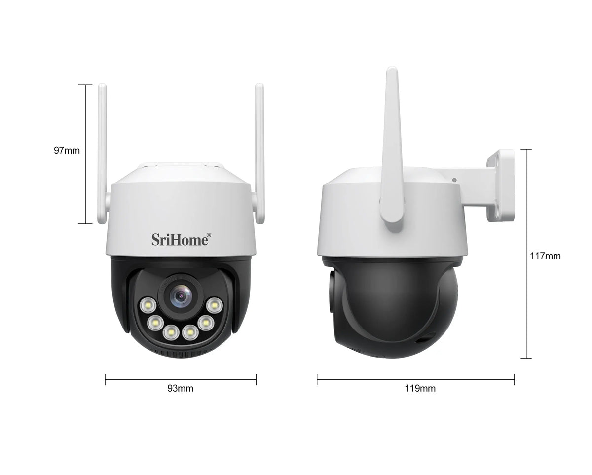 8MP 4K IP Camera 2.4G&5G WIFI Crying Detection PTZ Camera Smart Home Outdoor Camera Surveillance Monitor Srihome Wireless Camera