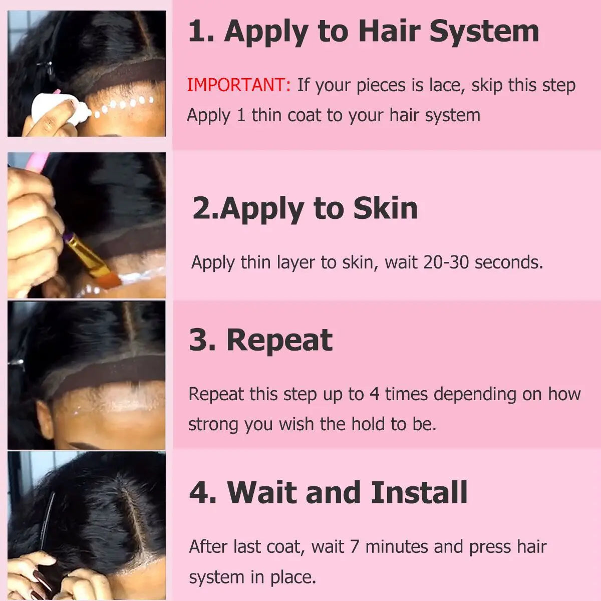 Wig Glue Waterproof Front Lace Wig Glue Private Label Strong Hold Lace Glue Wig Accessories for Frontal Closure Toupee 38ml