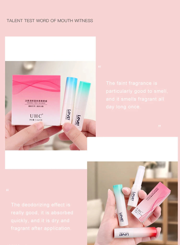 4pcs Perfume Men Women Solid Perfume Set Women Pheromone Floral and Fruity Fragrance Attracts The Opposite Sex Lasting Fragrance
