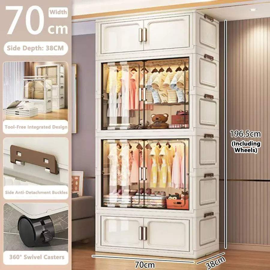 Folding Storage Cabinet Wall Mounted Foldable Locker Compact Organizer for Home Office Space Saving Design