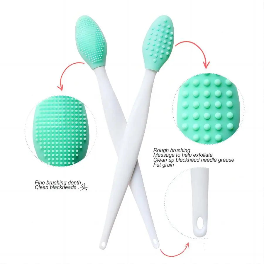 1PC/4PCS  Beauty Skin Care Wash Face Silicone Brush Exfoliating Nose Clean Blackhead Removal Brushes Tools With Replacement Head