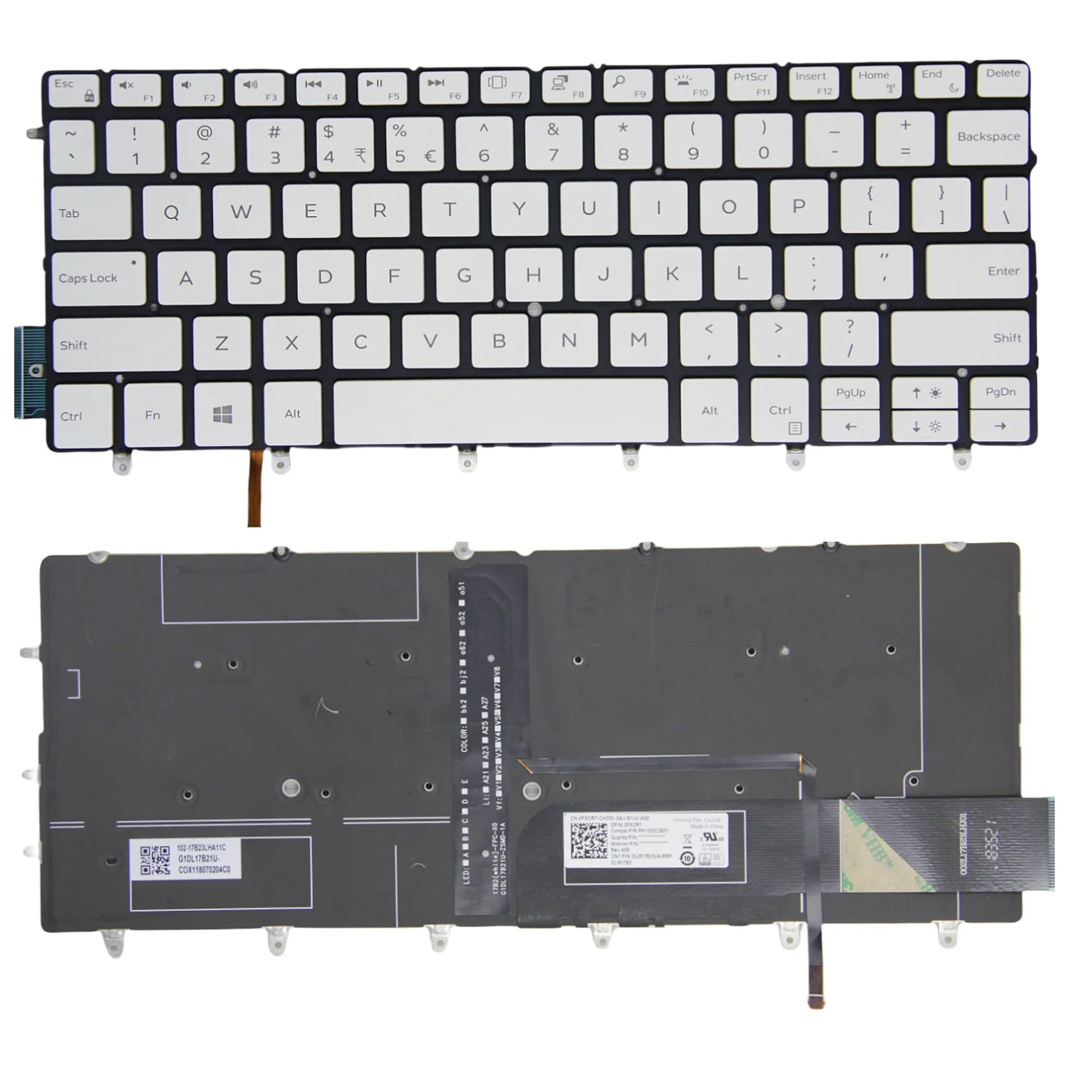 100%New US for Dell XPS 13 9370 9375 9380 9317 9305 P82G 7390 Laptop Keyboard