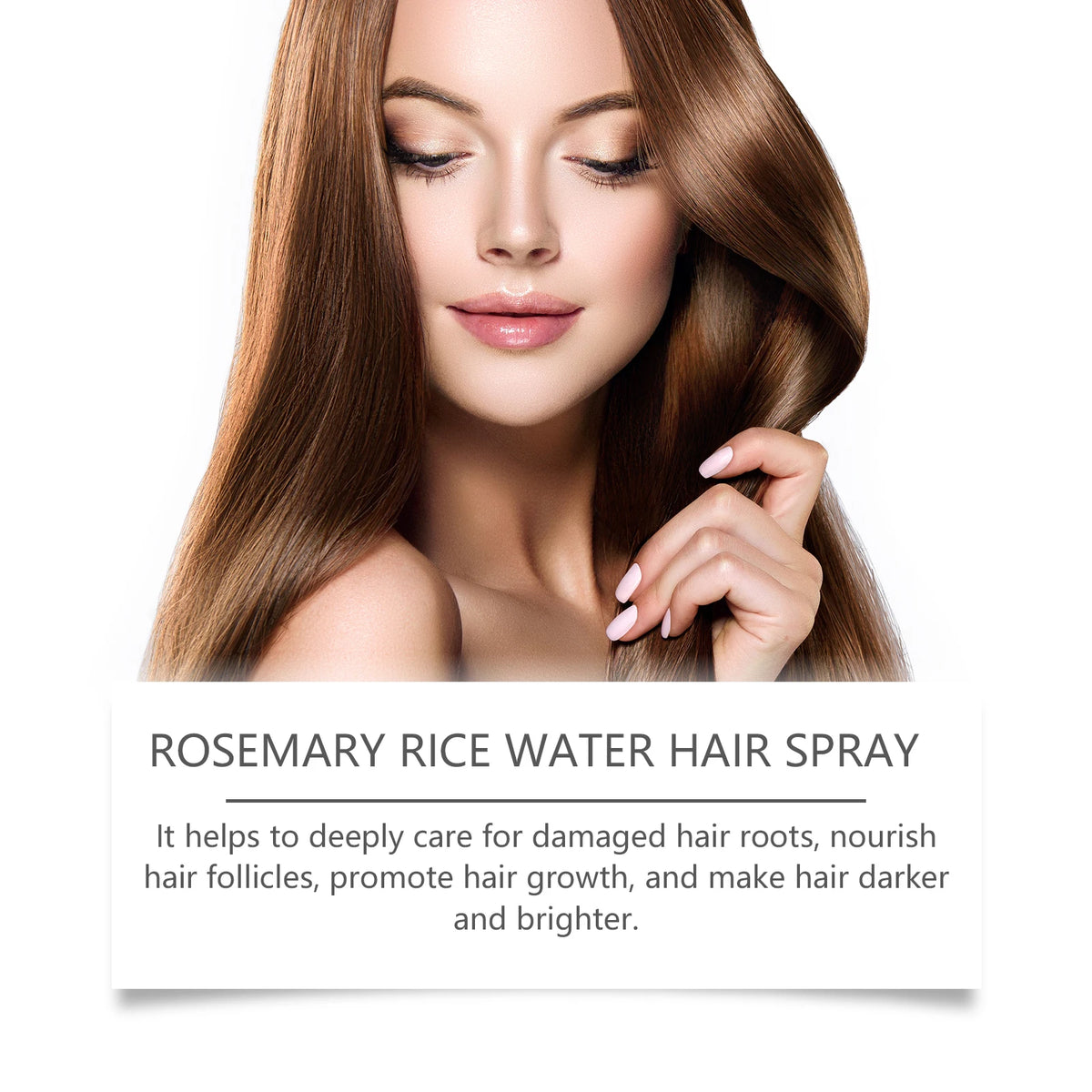 Rosemary Rice Water Hair Spray for Dry Frizzy Hair Nourishing Scalp Repair Damaged Hair Strengthen Weak Roots Reduce Breakage