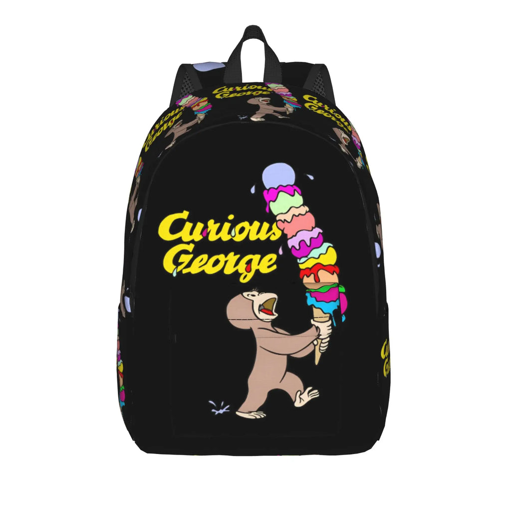 Curious George Multifunctional Stickers Backpack  Trekking Backpacks Student Colorful Soft High School Bags Style Rucksack