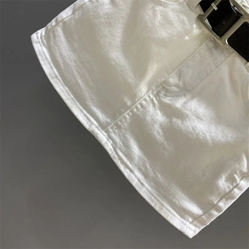 White A-word Denim Skirt Women's 2026 Summer New Slim Hip Anti-light Skirt