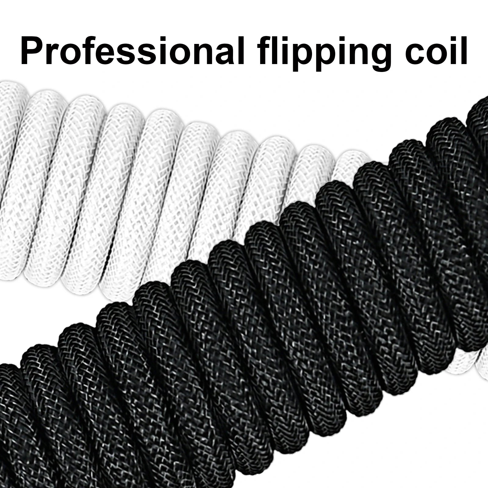 Metal USB A to TYPE C Braided Cable Mechanical Keyboard Coiled Cable USB Spring Wire Aviator Desktop Computer Aviation Connector