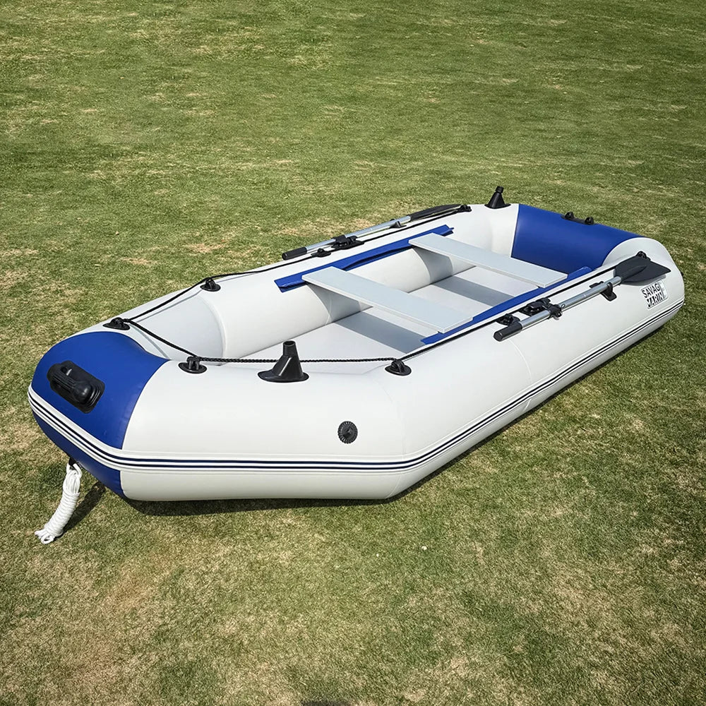Inflatable PVC Boat Rowing Kayak, 3.3m, 5 Person, Fishing Canoe Dinghy with Accessories for Outdoor Water Sports