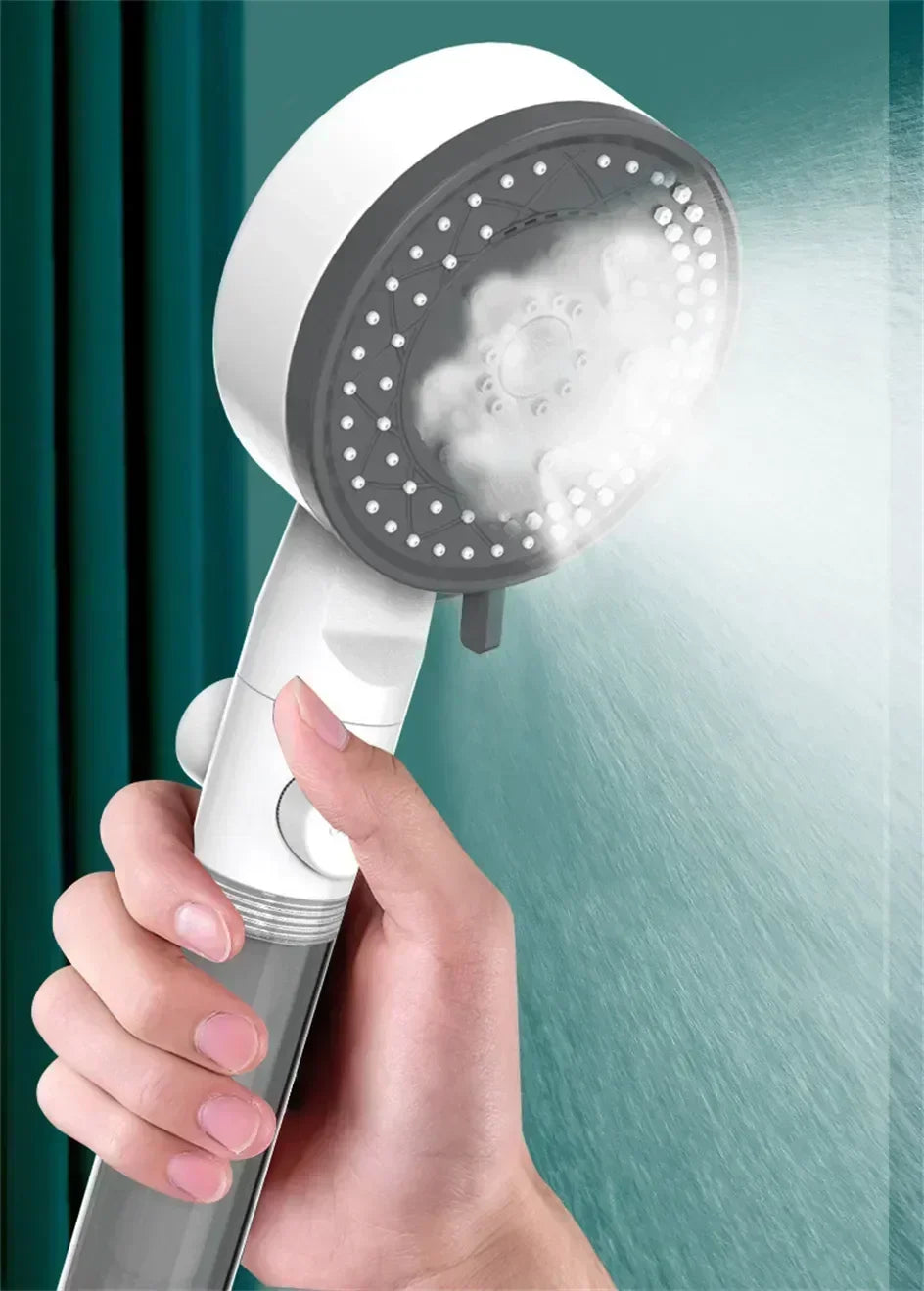 Bathing Showerhead Filtered Purify Water Filter One-Key on OFF Massage 10 Spray Modes High Pressure Shower Head Bath Accessory