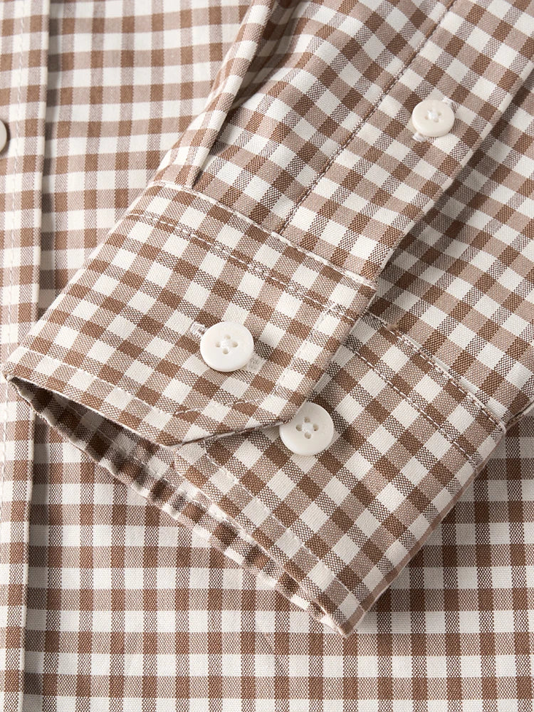 SIMWOOD 2026 Spring New Oversize 170gsm Liquid Ammonia Finish Fabric Shirts Men Checked Plaid Casual Shirts