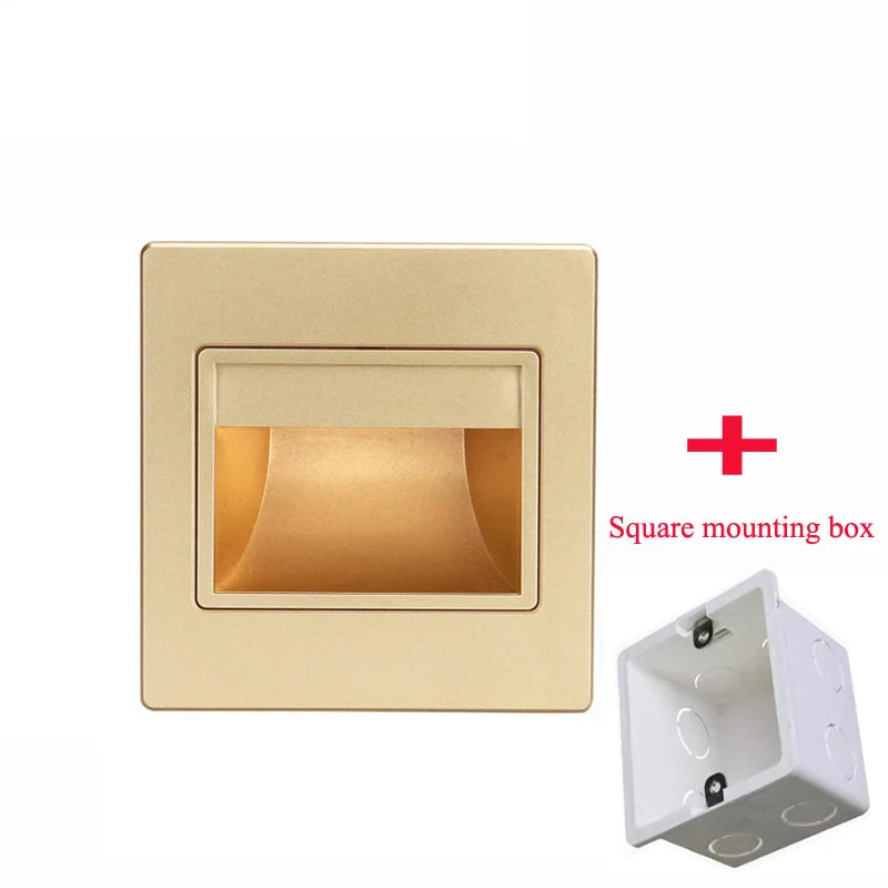 LED Step Light 1.5w Indoor Stair Lamp Wall Corner Night Lights Square Staircase Lamps For Villa Hotel Pathway Lobby Stairway