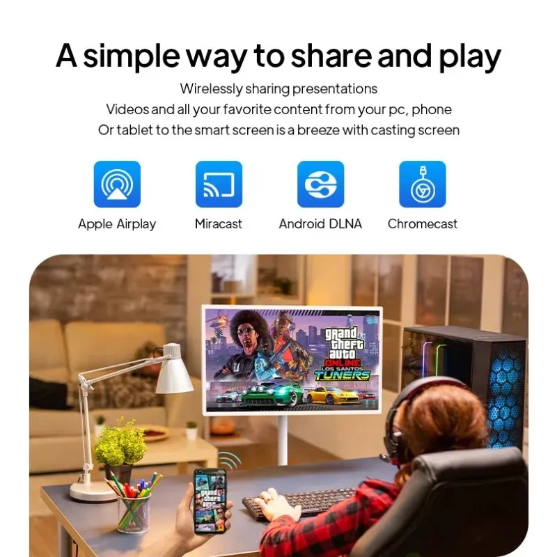 2024 New 32 Inch 24 Inch Full HD Incell Touch Screen Wireless Android LCD  For Home Business Gaming