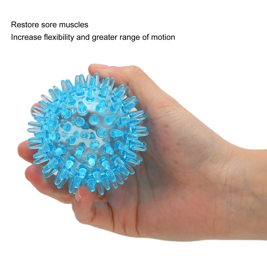 Spiky Ball Hollow Soft Transparent Strength Recovery Exercise Stress Relief Massage Ball for Hand Wrist
