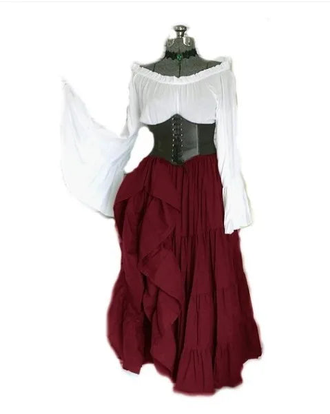 2025 New Party Long-sleeved Dress Women's Renaissance Medieval Clothing European and American