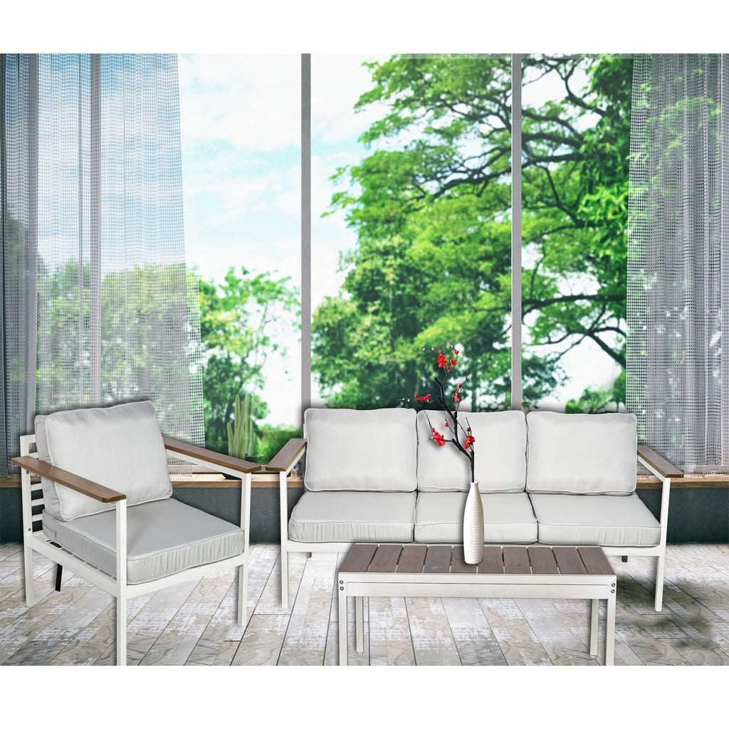 Black Three-seater Villa Courtyard Leisure Sun Terrace Outdoor Sofa Combination Outdoor Furniture Sofa