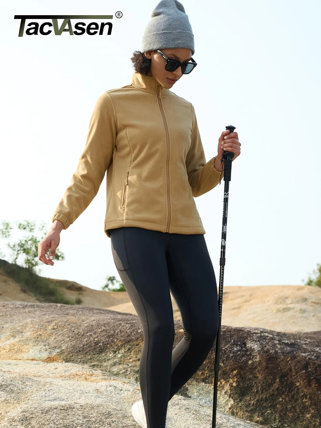 TACVASEN Women's Winter Fleece Jacket Lightweight Full Zip Sweatshirts Coat Casual Zipper Soft Warm Sweaters Outwear Female
