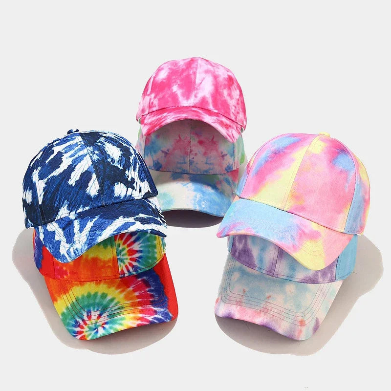 New Unisex Outdoor Fashion Graffiti Printing Baseball Cap Europe  Men Tie Dye Adjustable Hats Summer Hip Hop Snapback Dad Hat