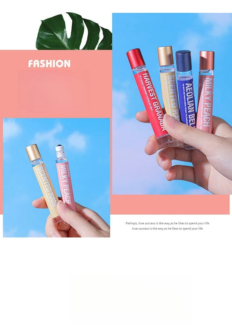 Floral Roll-On Perfume for Women & Men Long Lasting Light Fragrance Popular Scent for Young Girls Students Portable 10ml Parfum