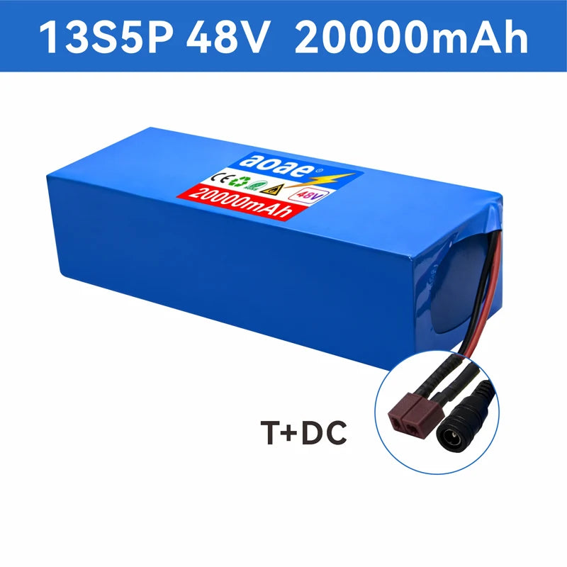 48V Scooter Battery 20Ah 13S5P A-Grade Cells 1000W-2000W Built-in BMS XT60 DC JST High Power Long Lasting for Electric Scooter
