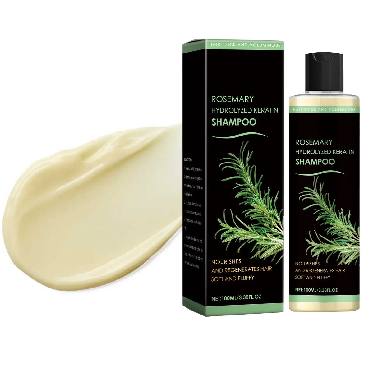 Organic Rosemary Shampoo for Hair Growth Natural Thickening & Strengthening Shampoo with Hydrolyzed Keratin Hair Care