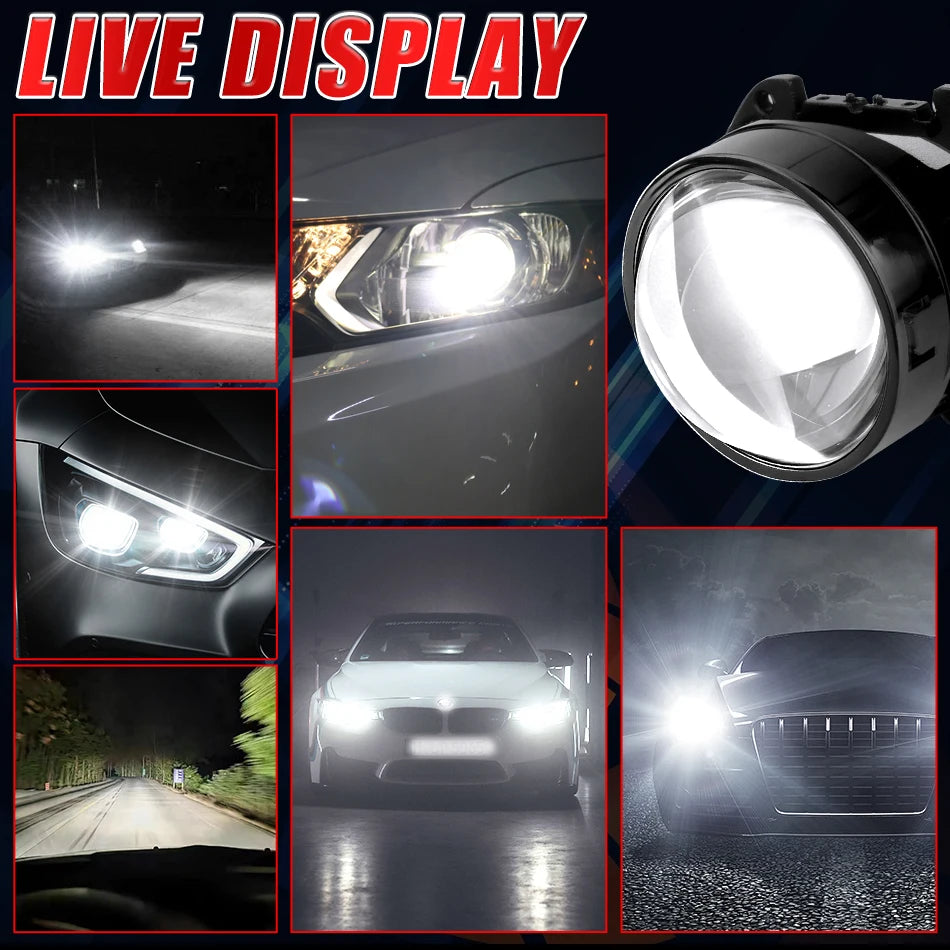 Bullvision 3 Inch Bi LED Projector Headlights Lenses for Hella LED Lights Projector 300W 30000LM Diode Headlamp Car Accessories