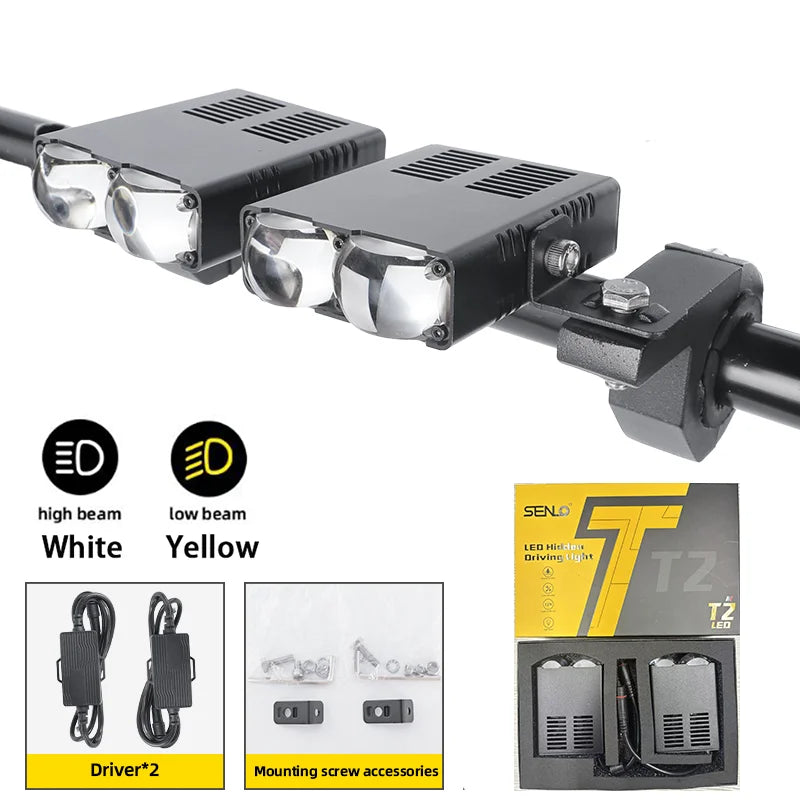 Senlo Universal Car LED Fog Light Kit 80W Super Bright Headlight Waterproof Auxiliary Lights Easy Install for SUV Pickup Truck